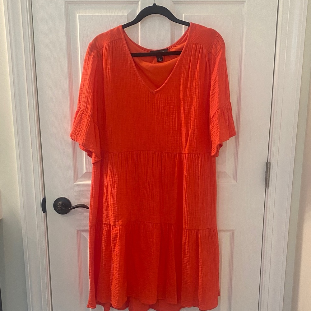 Perceptions Bright Orange Mini Dress